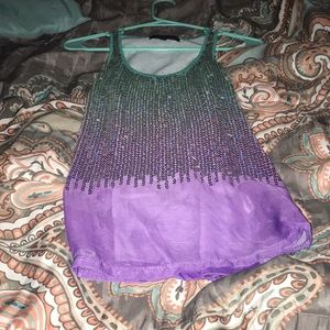 Blue and purple ombré tank top